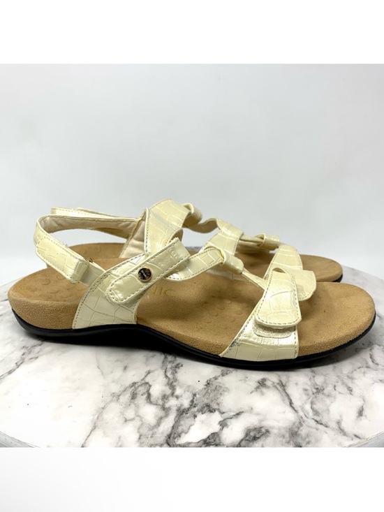 Vionic Shoes - Vionic Paros Pearl Cream Patent Adjustable Comfort Sandals 8 Resortwear Coastal